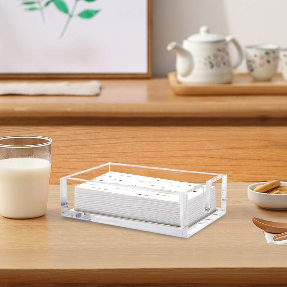 Phineoly Acrylic Guest Towel Napkin Holder, 0.37Inch Thickness Clear Paper Towel Tray, Rectangle Napkin Holders For Kitchen, Din